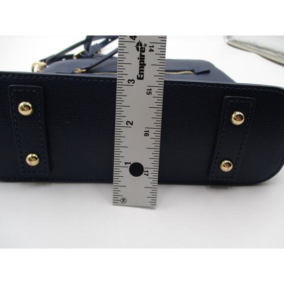 Dooney & Bourke Navy Blue Saffiano Leather Crossbody Bag Gold Trim - Picture 8 of 8